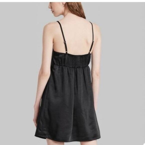 Wild Fable Black Slip Dress XXL Satin Feel Adjustable Straps Fairy Whimsy Goth - Picture 3 of 9